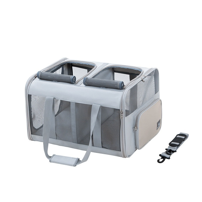 CozyPaws Breathable Pet Car Tent – Portable Travel Carrier for Dogs & Cats - CozyPaws