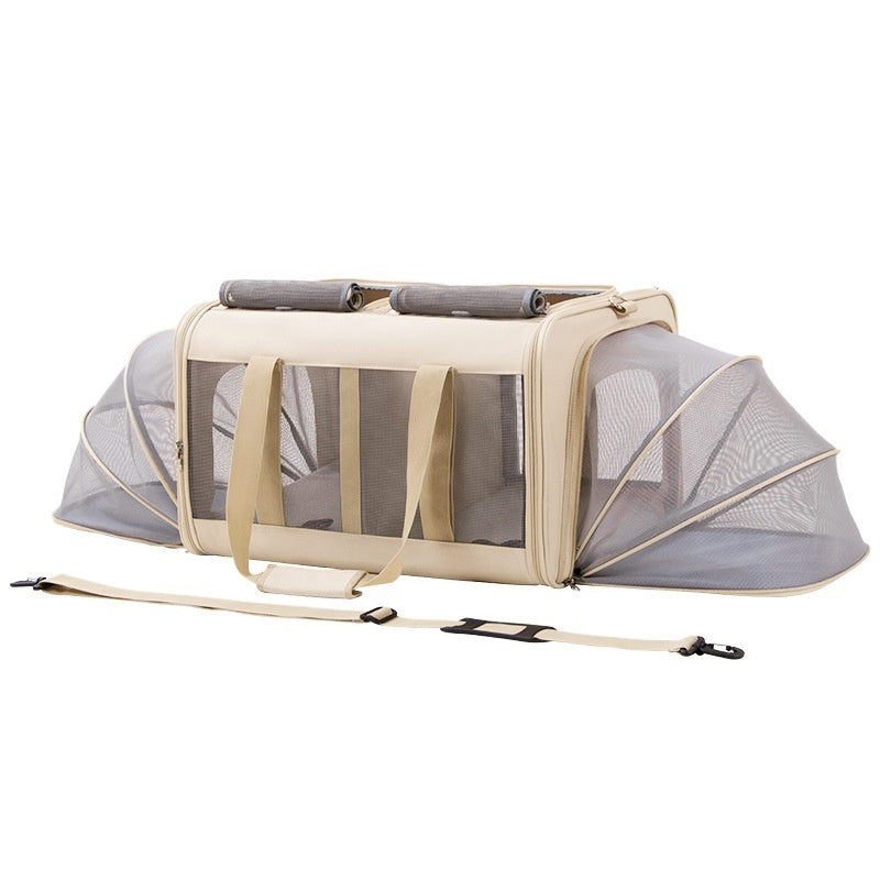 CozyPaws Breathable Pet Car Tent – Portable Travel Carrier for Dogs & Cats - CozyPaws