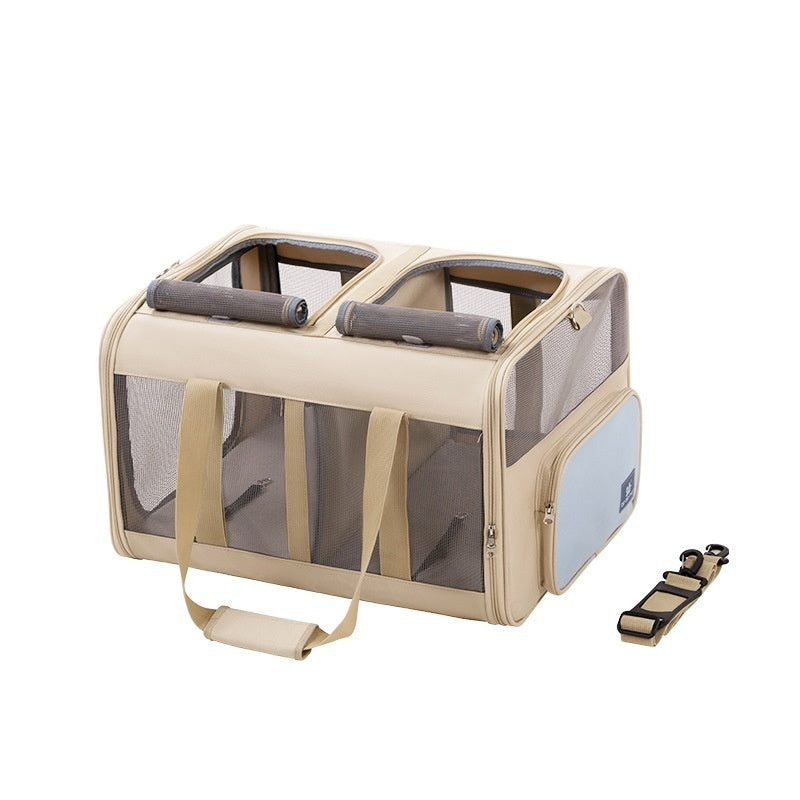CozyPaws Breathable Pet Car Tent – Portable Travel Carrier for Dogs & Cats - CozyPaws